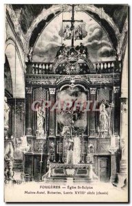 Old Postcard Fougeres St Sulpice Church Altar