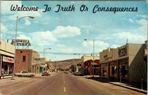 Truth Or Consequences, NM New Mexico  BROADWAY STREET SCENE 1966 Chrome Postcard