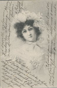 Art Nouveau Woman Vintage Postcard 06.61