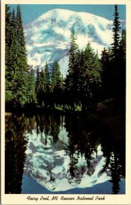 Vtg Washington WA Fairy Pool Mt Rainier National Park 1950s Chrome Postcard