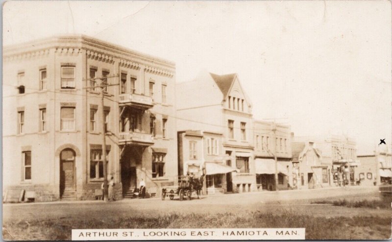 Hamiota Manitoba Arthur Street Looking East MB Scarce Real Photo Postcard H28