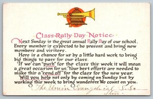 Rally Day  The Union Evangelical Sunday School   Postcard  c1915