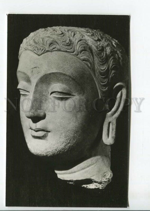 465179 USSR 1982 year sculpture Afghanistan head Buddha statue from Hadde