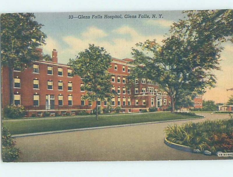 Linen HOSPITAL SCENE Glens Falls - Lake George New York NY W3148