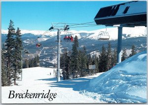 Breckenridge Colorado Ski Resort Lift Snow Covered Mountains Postcard