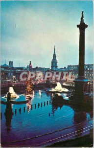 Postcard Trafalgar Square by night Modern London