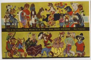 Hotel Drake Wilshire Famous Fable Murals by Jo Mora 1945 PC