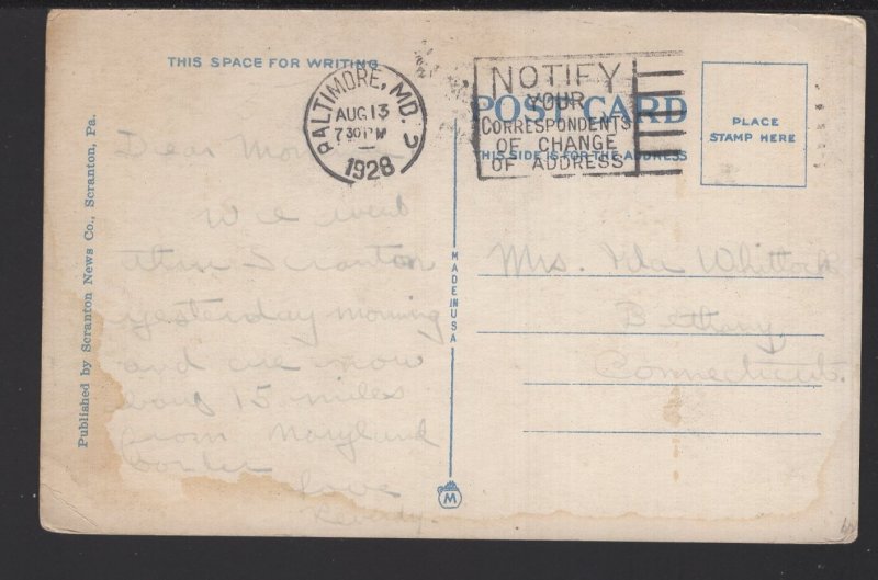 Pennsylvania SCANTON Nay Aug Falls pm1928 WB