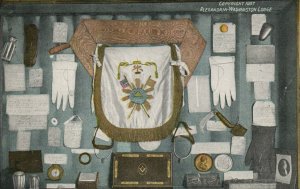 PC CPA FREEMASONRY, RELICS, ALEXANDRIA WASHINGTON LODGE, Postcard (b16075)