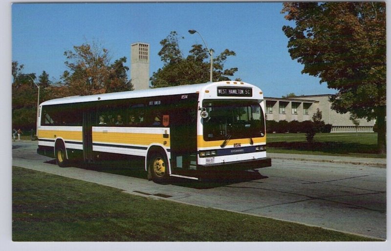 1985 Hamilton Street Railway GM 8514 Bus, McMaster University Ontario Postcard