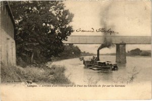 CPA LANGON-Arrivéé d'un remorqueur el Pont du Chemin (176650)