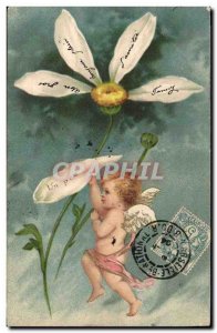 Old Postcard Angel Little Flower