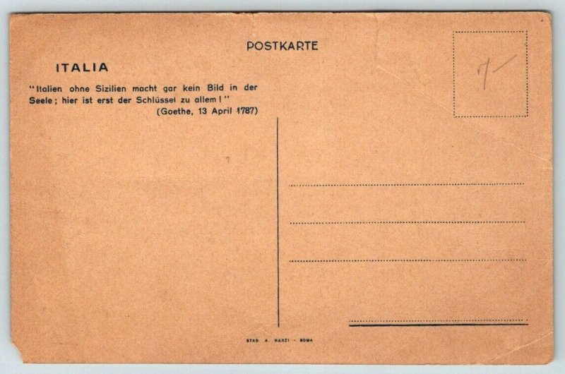 Primavera Siciliana  Italy   Postcard  1929