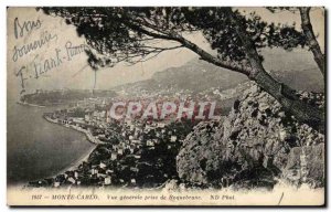 Old Postcard Monte Carlo General View from Roquebrue