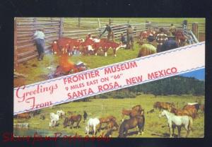 SANTA ROSA NEW MEXICO ROUTE 66 FRONTIER MUSEUM CATTLE ADVERTISING POSTCARD