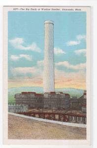 Washoe Smelter Smoke Stack Anaconda Montana linen postcard