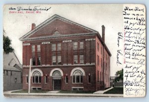 Racine Wisconsin WI Postcard Dania Hall Exterior Building c1907 Vintage Antique