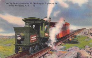 Cog Railway Train Mt Washington White Mountains New Hampshire postcard