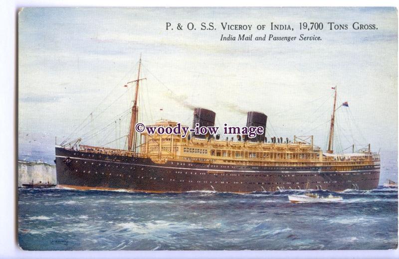 LS1284 - P&O Liner - Viceroy of India - artist postcard