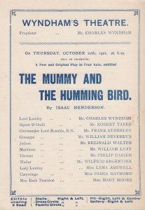 The Mummy & The Humming Bird Military Charles Wyndham London Programme