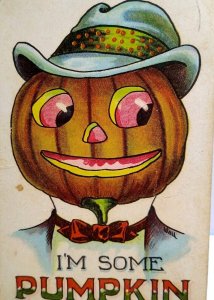 Halloween Postcard Fantasy Goblin JOL Man Anthropomorphic Bernhard Wall 1911