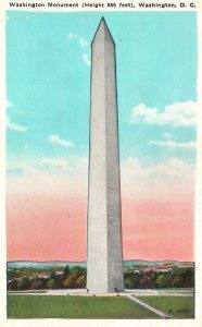 Vintage Postcard 1920's Washington Monument Historic Landmark Washington DC