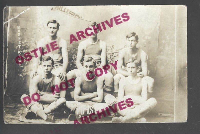 Millidgeville ILLINOIS RPPC 1910 BASKETBALL TEAM Studio nr Mt. Carroll Sterling