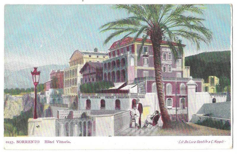 Italy Sorrento Hotel Vittoria Vntg De Luca Gentile Postcard