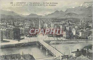 Old Postcard Grenoble Vue Generale Pont de France