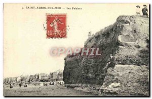 Old Postcard Saint Aubin sur Mer Cliffs