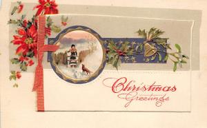 Attachment on card opens to greeting card Christmas Post Card