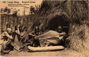 PC FABRICANTS D'ETOFFES WAHUTU ETHNIC TYPES BELGIAN CONGO (a30843)