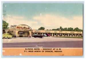 c1920s El Patio Motel, Highway 67 & 43 North of Spencer Indiana IN Postcard