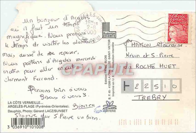 Modern Postcard La Cote Vermeille Argeles Plage Pyrenees Orientales Dauphin