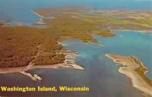 Washington Island Wisconsin Birdseye View Of City Vintage Postcard K62163