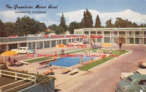 CA, Sacramento, California, Greenbrier Motor Hotel, 50s Cars, Swimming Pool