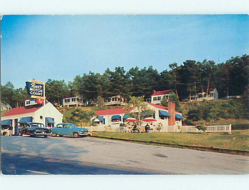 1950's OLD CARS & RACE'S MOTOR COURT MOTEL Wiscasset - Boothbay Harbor ME r0354