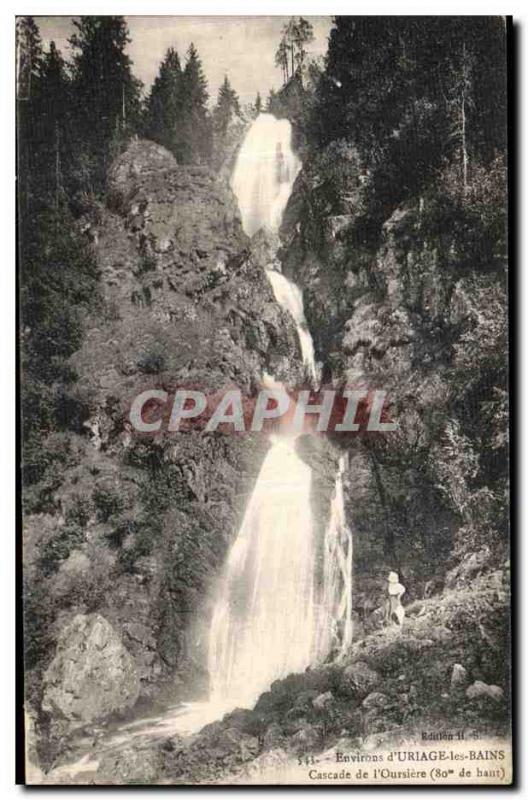 Old Postcard Environs of Uriage les Bains Cascade of Oursiere