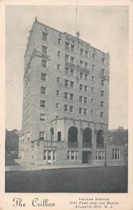 THE CRILLON HOTEL~INDIANA AVE-CITY PARK-THE BEACH~ATLANTIC CITY NJ~POSTCARD