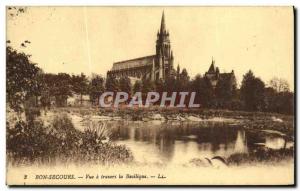 Old Postcard Bonsecours view through the Basilica