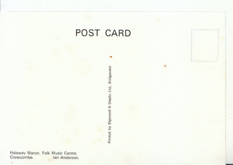 Somerset Postcard - Halsway Manor - Folk Music Centre - Crowcombe - Ref 12975A