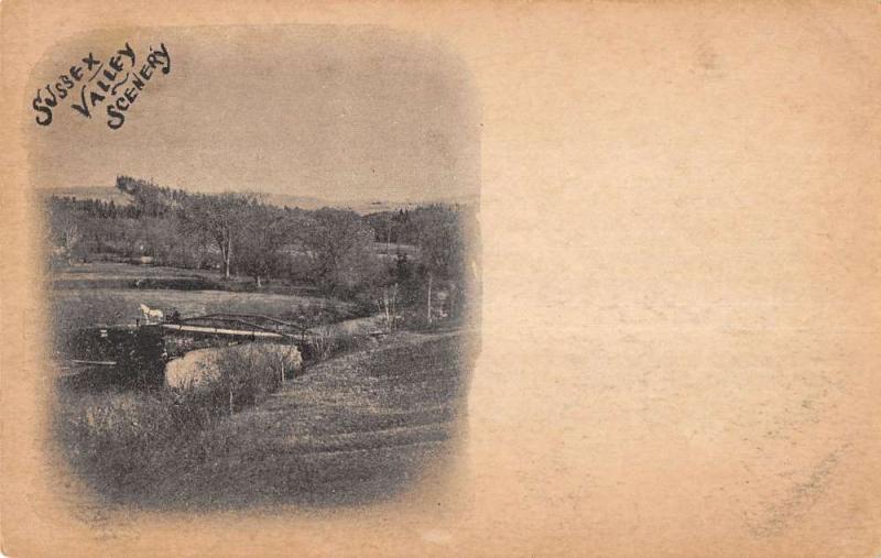 Sussex Valley New York River Bridge Scene Antique Postcard K11646