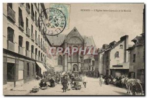 Old Postcard Rennes S Germain Church and the Power