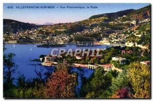 Old Postcard Villefranche Sur Mer Panoramic La Rade