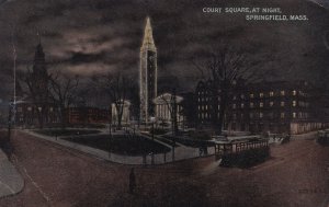 SPRINGFIELD, Massachusetts, PU-1915; Court Square At Night