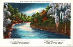 Moonlight Suwannee River Dixieland WB Postcard UNP VTG Unused Vintage