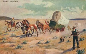 Postcard C-1910 Innes Cowboy Artist Covered Wagon prairie MacFarlane 23-13131