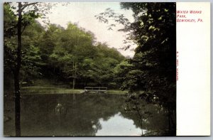 Vtg Sewickley Pennsylvania PA Water Works Park Lake View 1907 Old Postcard