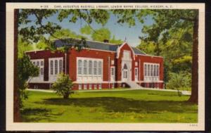 North Carolina colour PC Rudisill Library Lenoir Rhyne College, unused