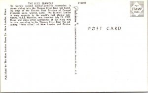 CT, Connecticut  USS SEAWOLF NUCLEAR SUBMARINE LAUNCH~General Dynamics  Postcard